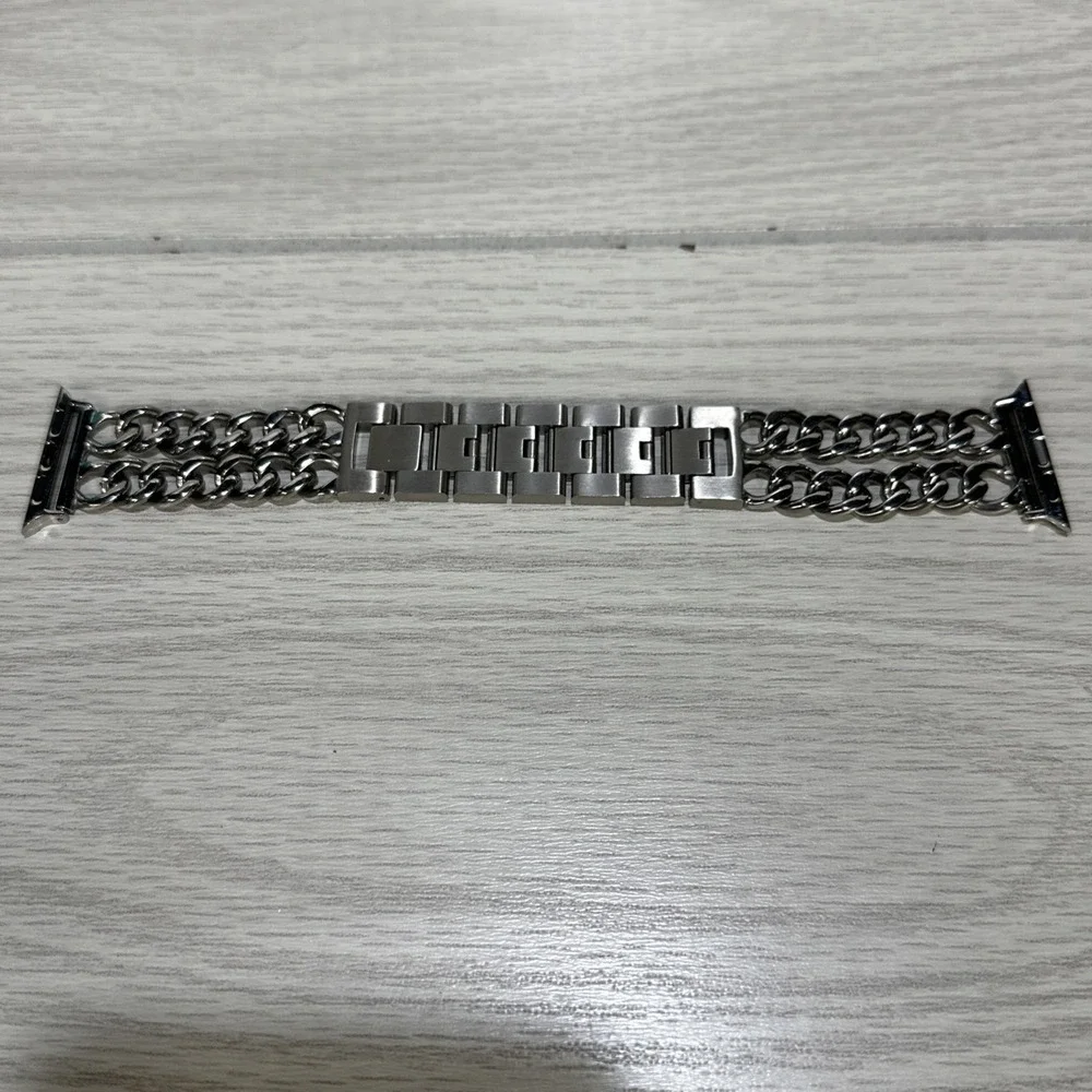 Apple‎ Watch Band Metal Silvertone Chain Pattern